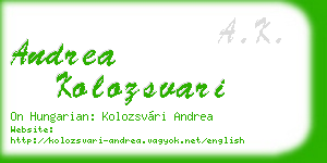 andrea kolozsvari business card